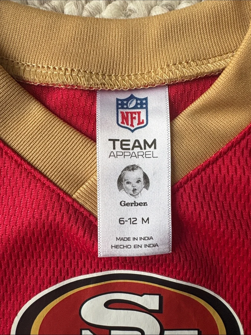 NFL San Francisco 49ers Red and Gold Baby One-Piece Bodysuit